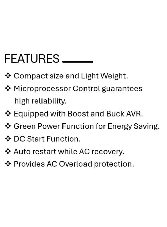 ميركيري جهاز تزويد الطاقة غير المنقطع (UPS) من ميركوري مافريك بقدرة 750 فولت أمبير/360 واط، يعمل دون اتصال بالإنترنت، مزود بشاشة LED، ومقبسين كهربائيين عالميين، وبطارية 7 أمبير/ساعة - Image 4